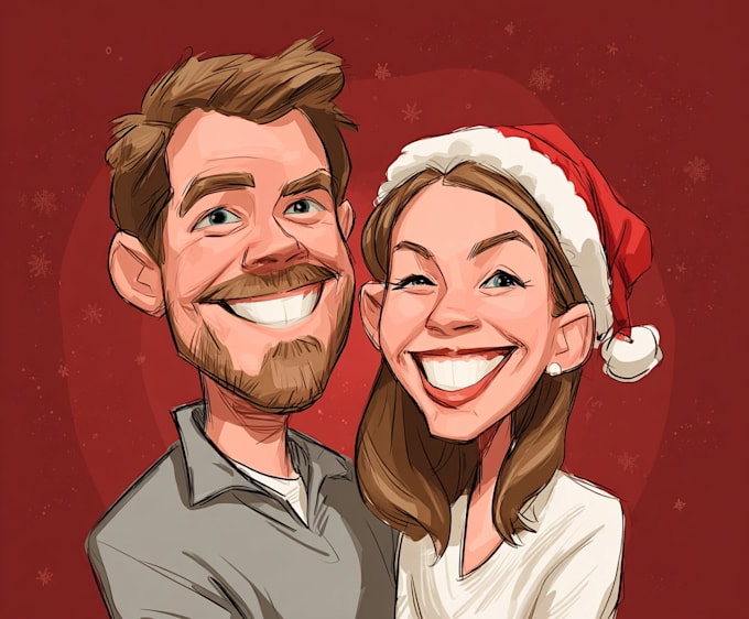 draw christmas cartoon caricature