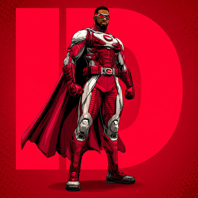 make an original full body superhero character concept