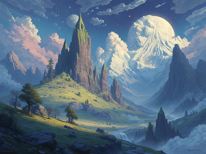do fantasy landscapes and scenery art