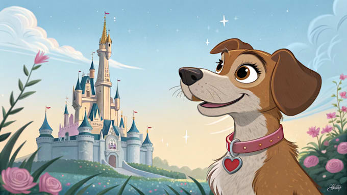 draw a custom disney pet portrait
