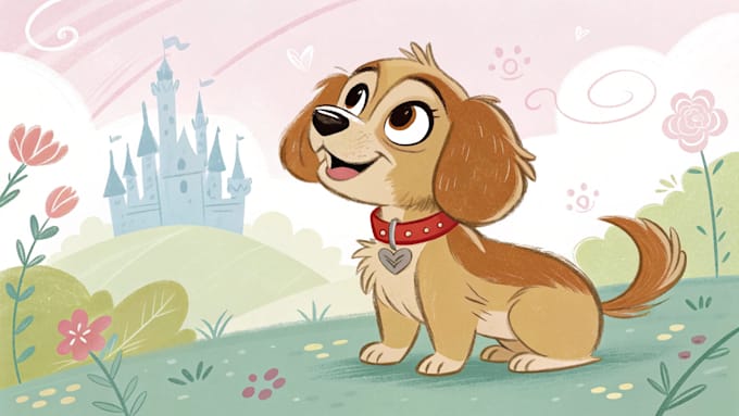 pet portrait into cute disney style