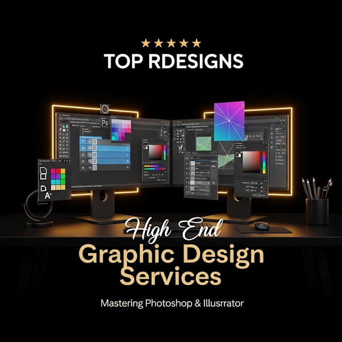 design professional graphics using adobe photoshop and illustrator