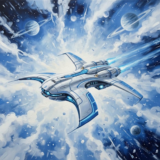 make a sci fi spaceship art