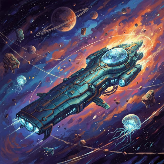 create a sci fi spaceship model