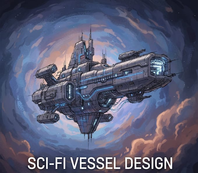 drawing a sci fi spaceship art