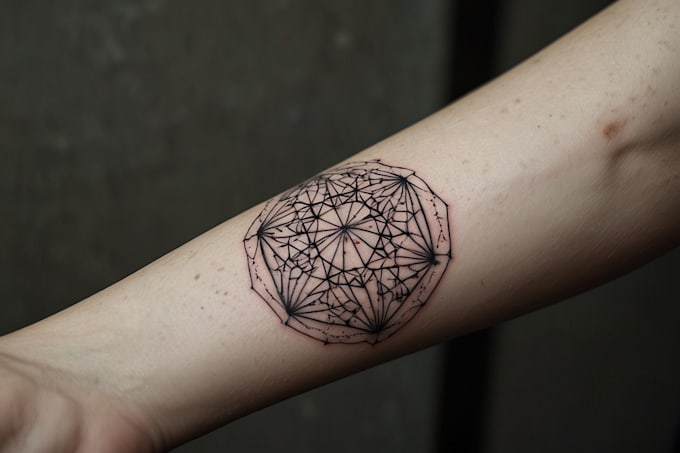 unique custom linework tattoo design minimalist, fine line