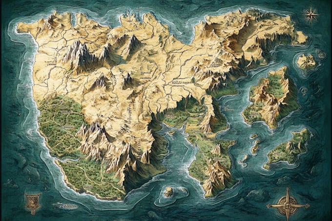 make your dream fantasy map for game, book, campaign