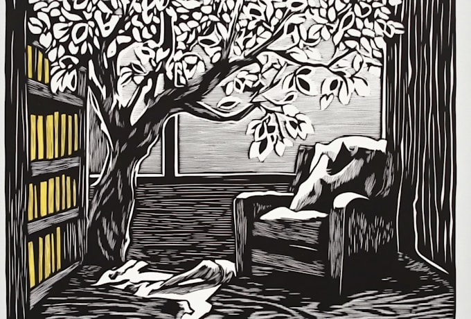create a linocut illustration