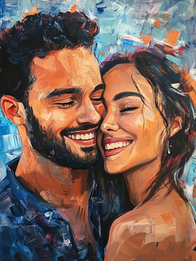 cute couple, family portrait illustration