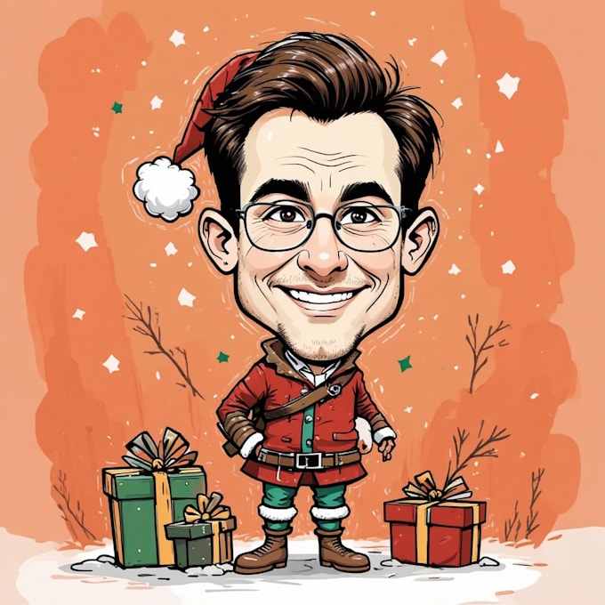 draw christmas cartoon caricature