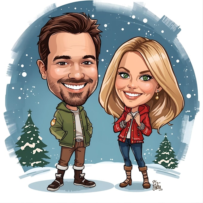 draw christmas cartoon caricature