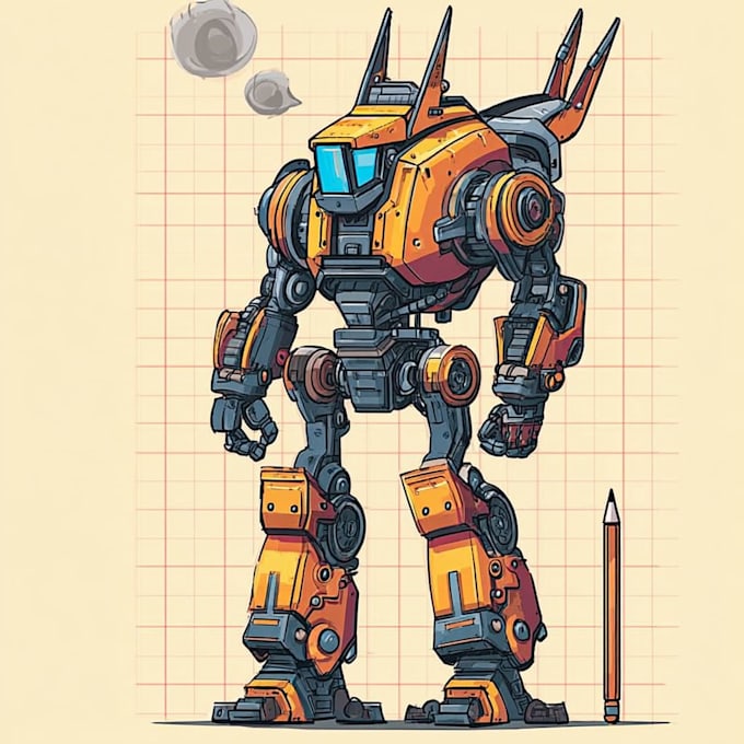 do an robot model, sci fi mech, industrial robot