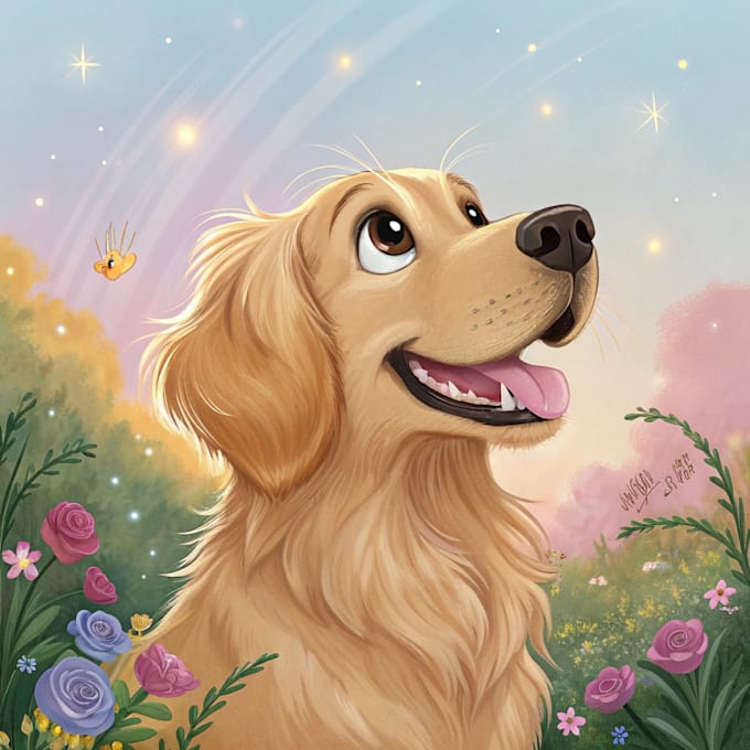 Draw pet portrait with disney style by Rennanan | Fiverr