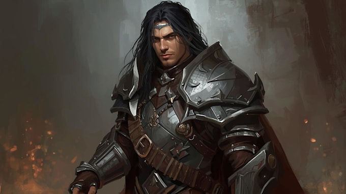 draw a fantasy character for dnd, pathfinder, etc