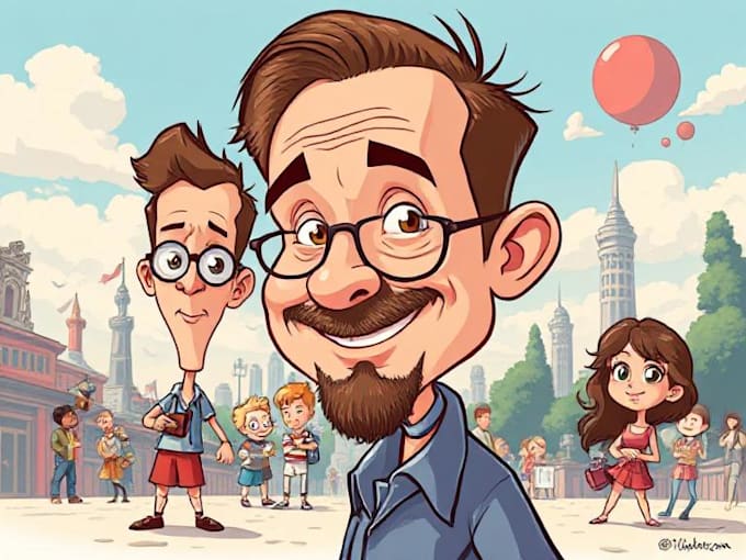 draw artistic cartoon caricatures