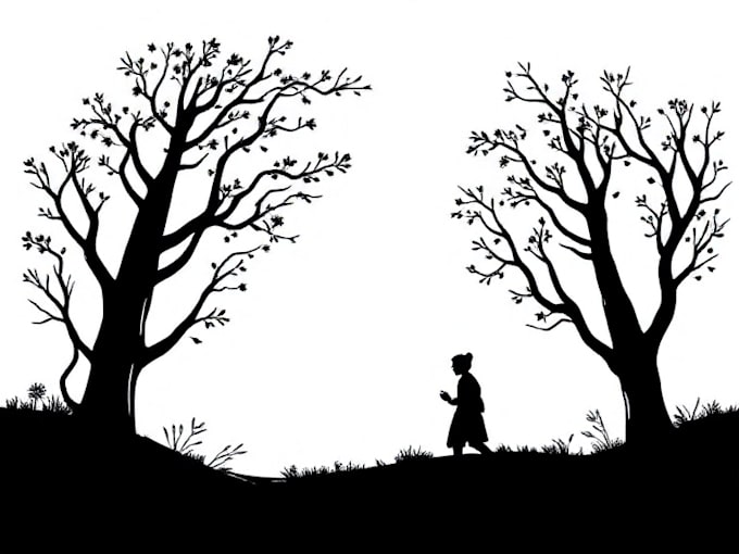 draw simple black and white illustration