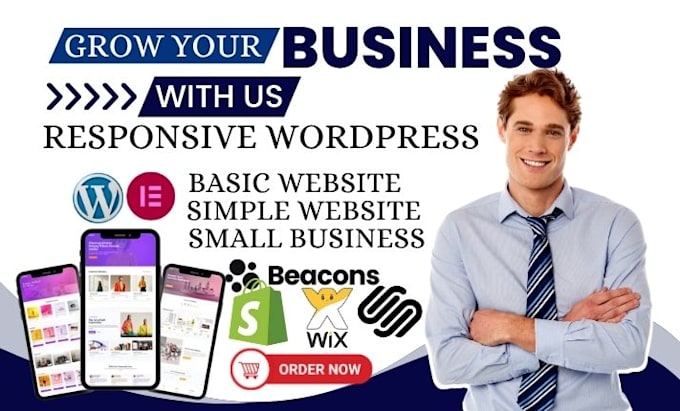 create responsive basic website small business website luxury website food site