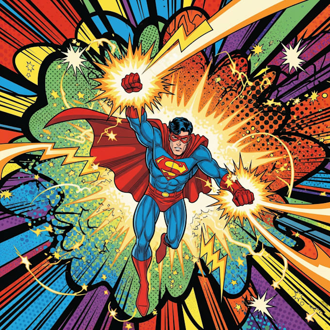 draw a retro vintage comic illustration with dark art style