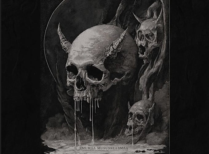 create illustrations for dark, death, and black metal bands