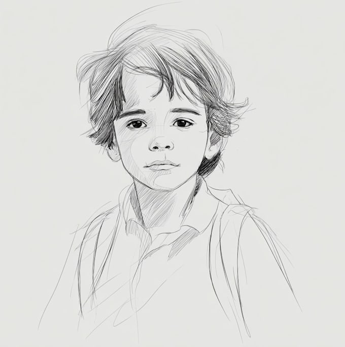 illustrate kids portrait sketch