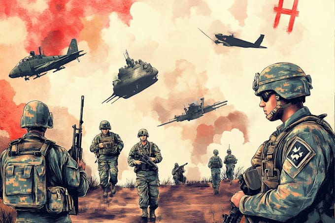 draw military themed illustrations