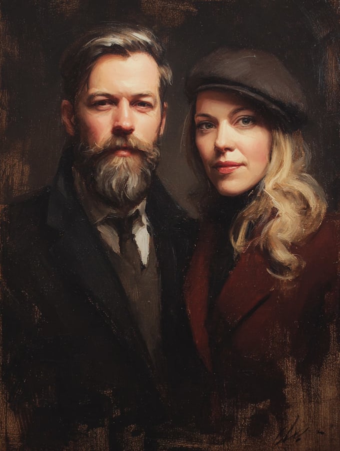 draw couple portrait illustration from photo