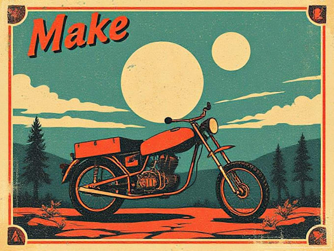 make vintage retro poster illustration