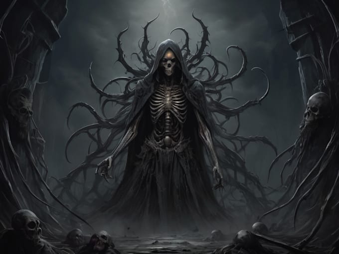 draw a metal, horror, dark art