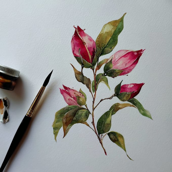 draw a digital botanical illustrations for your project
