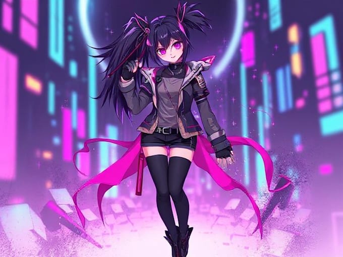 design anime character , cyberpunk character