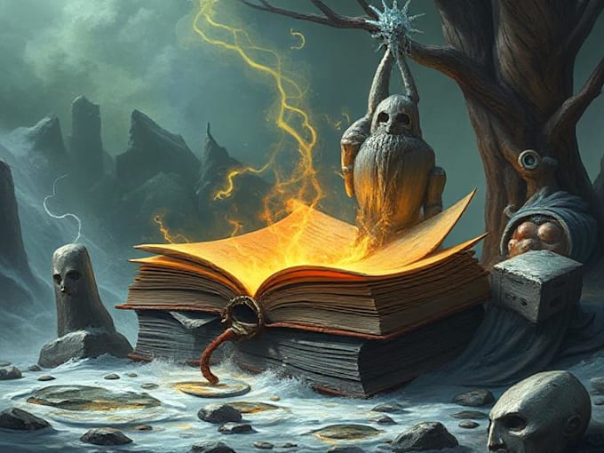 create an epic fantasy book cover