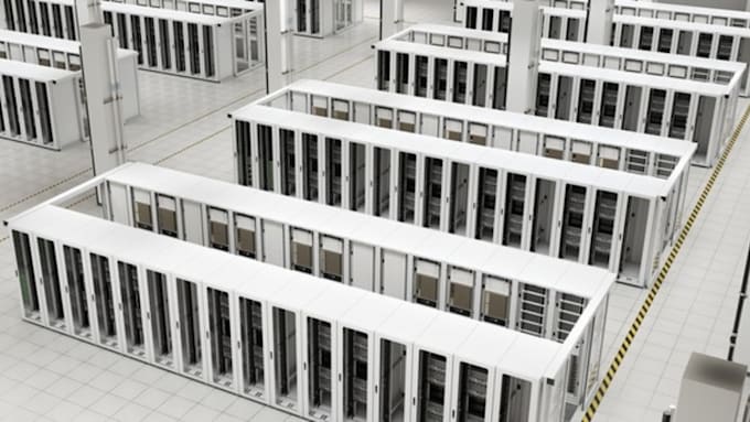 3d cgi data center warehouse design, ai datacenter, server center room design
