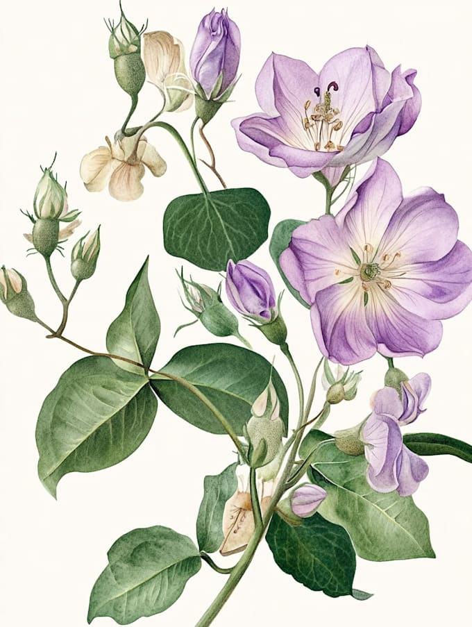 create watercolour botanical illustration