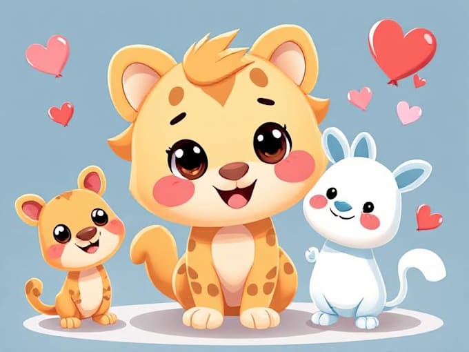draw animals cartoon illustration