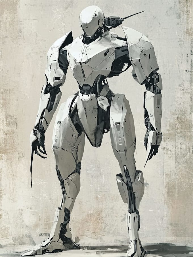 draw robot, macha, spaceship