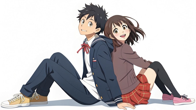 draw anime couple in anime my style