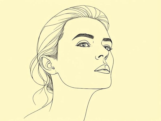 make scribble art, abstract line portrait
