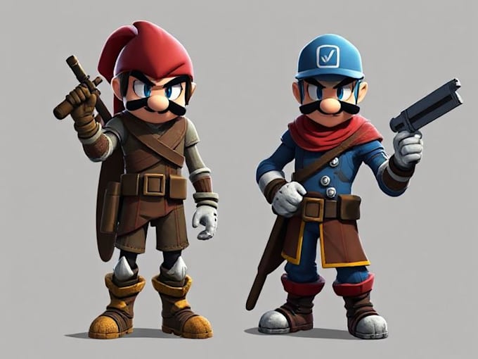 draw stylized character, game character, realistic character