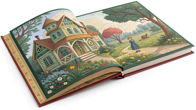 make custom book cover and children book illustrations