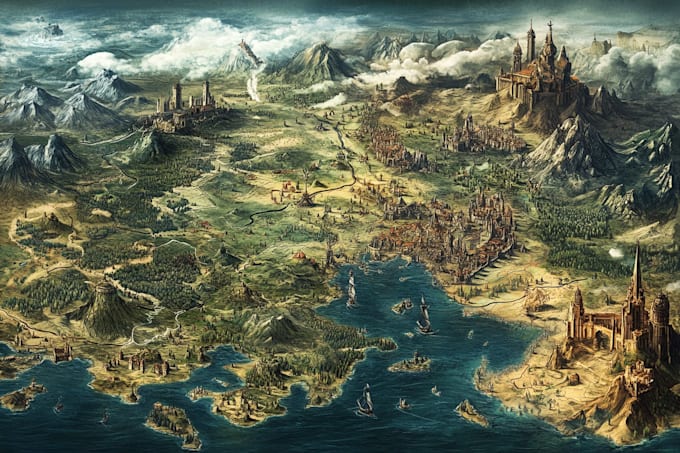 create a high quality fantasy map