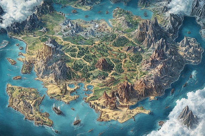 do fantasy map illustration