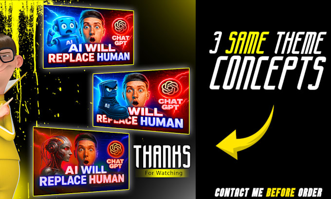 viral and amazing ai youtube video thumbnail design