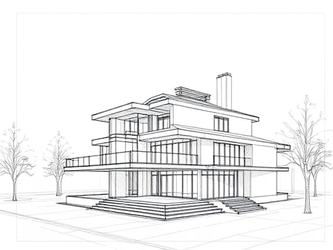draw your architectural plans, sketch in digital autocad
