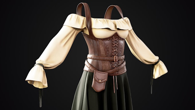 design game ready historical clothing with 4k texture