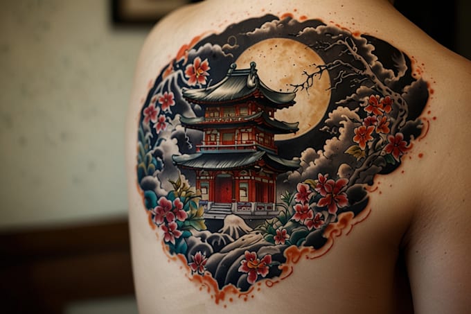 illustrate a tattoo in japanese style