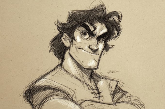 draw a fictional character in disney sketch