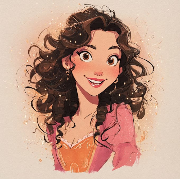 do an portrait into cartoon disney