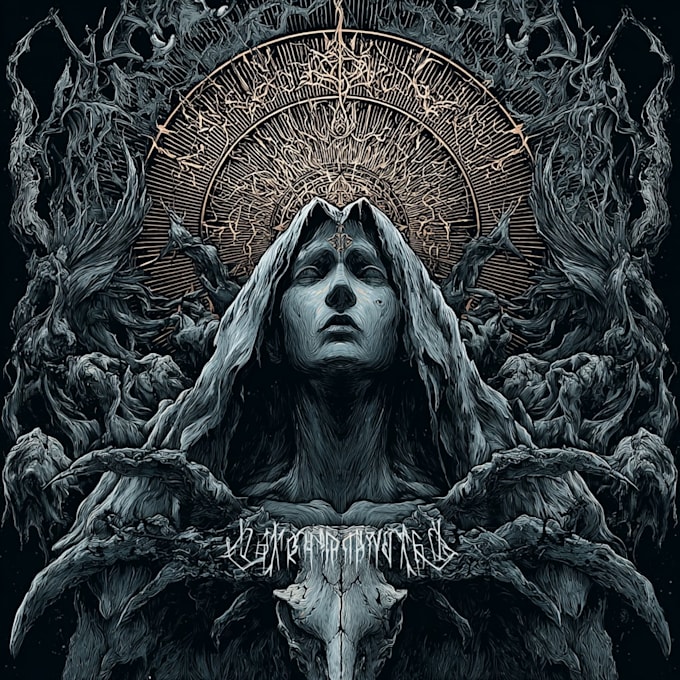 Draw detailed dark art illustration metal album cover by Kayembe6 | Fiverr