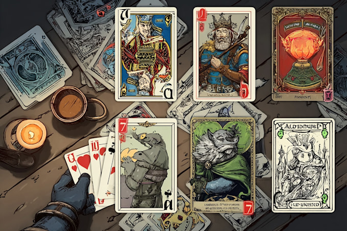 do playing card game design card illustration board game