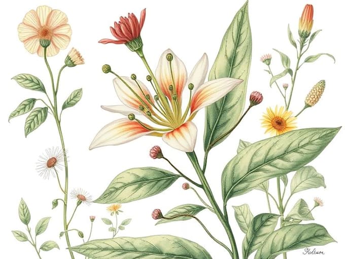 do botanical illustration with scientific focus